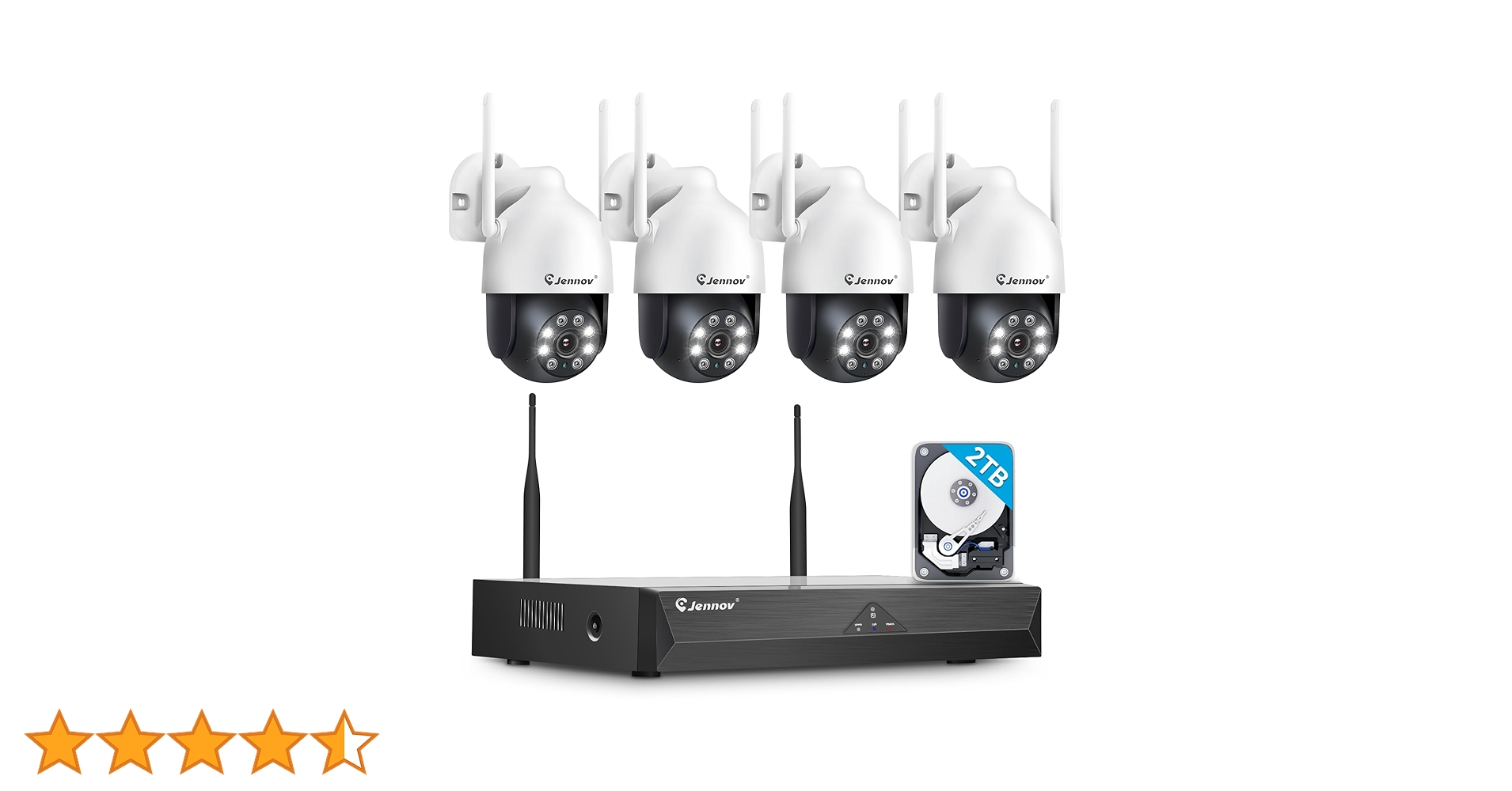 Amazon.co.jp: Jennov 防犯カメラ 屋外 ワイヤレス 500万画素対応 4台